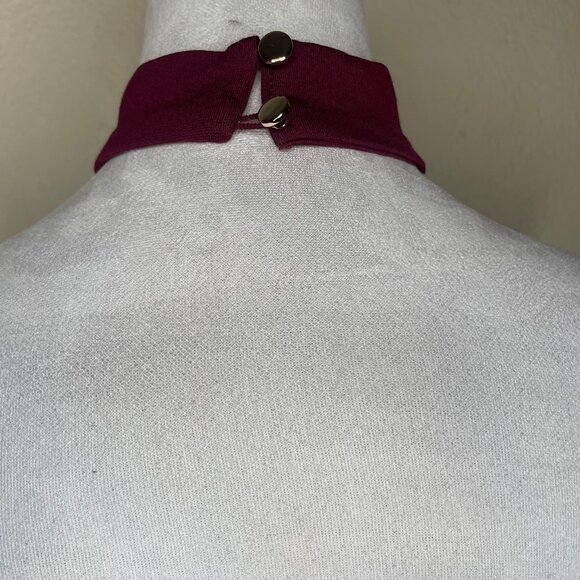 Oboe Burgundy Halter Asymmetrical Front Pullover Mini Dress Barbiecore Sexy Sm - Picture 4 of 14